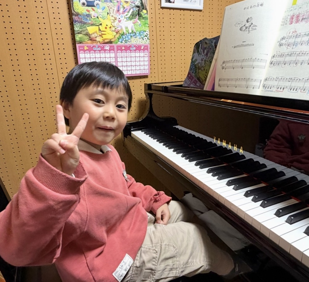 下京区＆南区のピアノ教室♪ 初めての発表会に向けてあきらめない！頑張ると５歳くん
